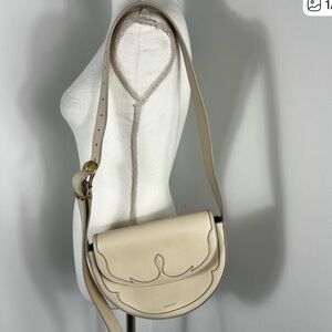 Cream Leather Crossbody Bag